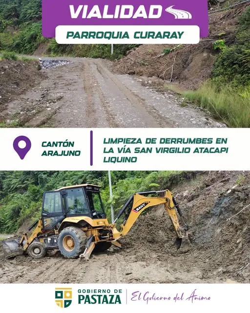 Lee más sobre el artículo Limpieza de Derrumbes en la vía San Virgilio – Atacapi – Liquino
