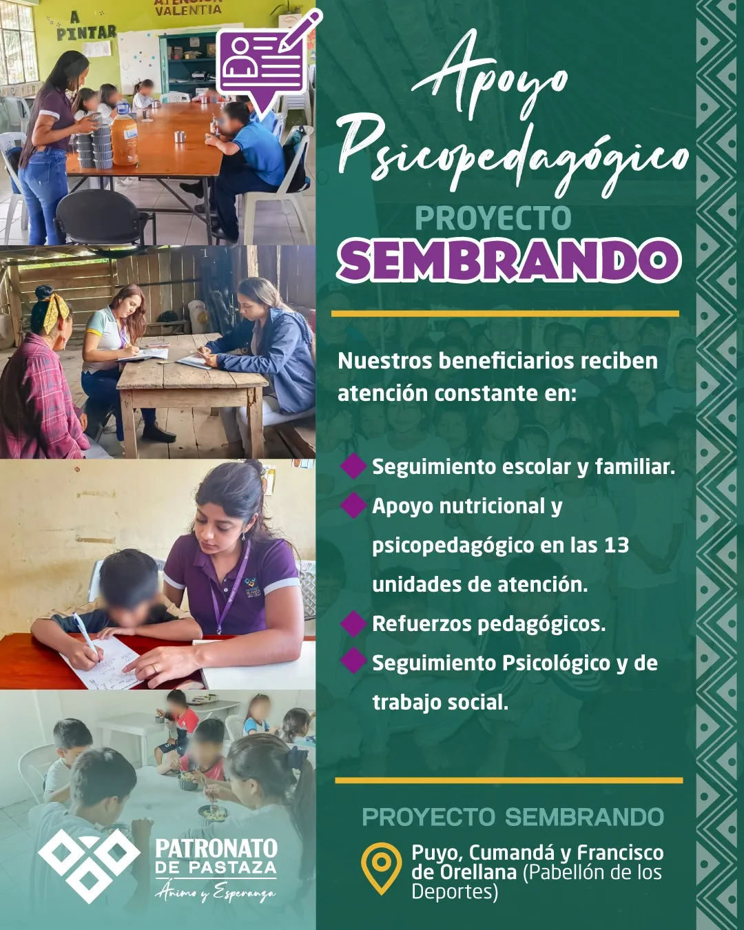 Lee más sobre el artículo APOYO PSICOPEDAGÓGICO – PROYECTO SEMBRANDO.