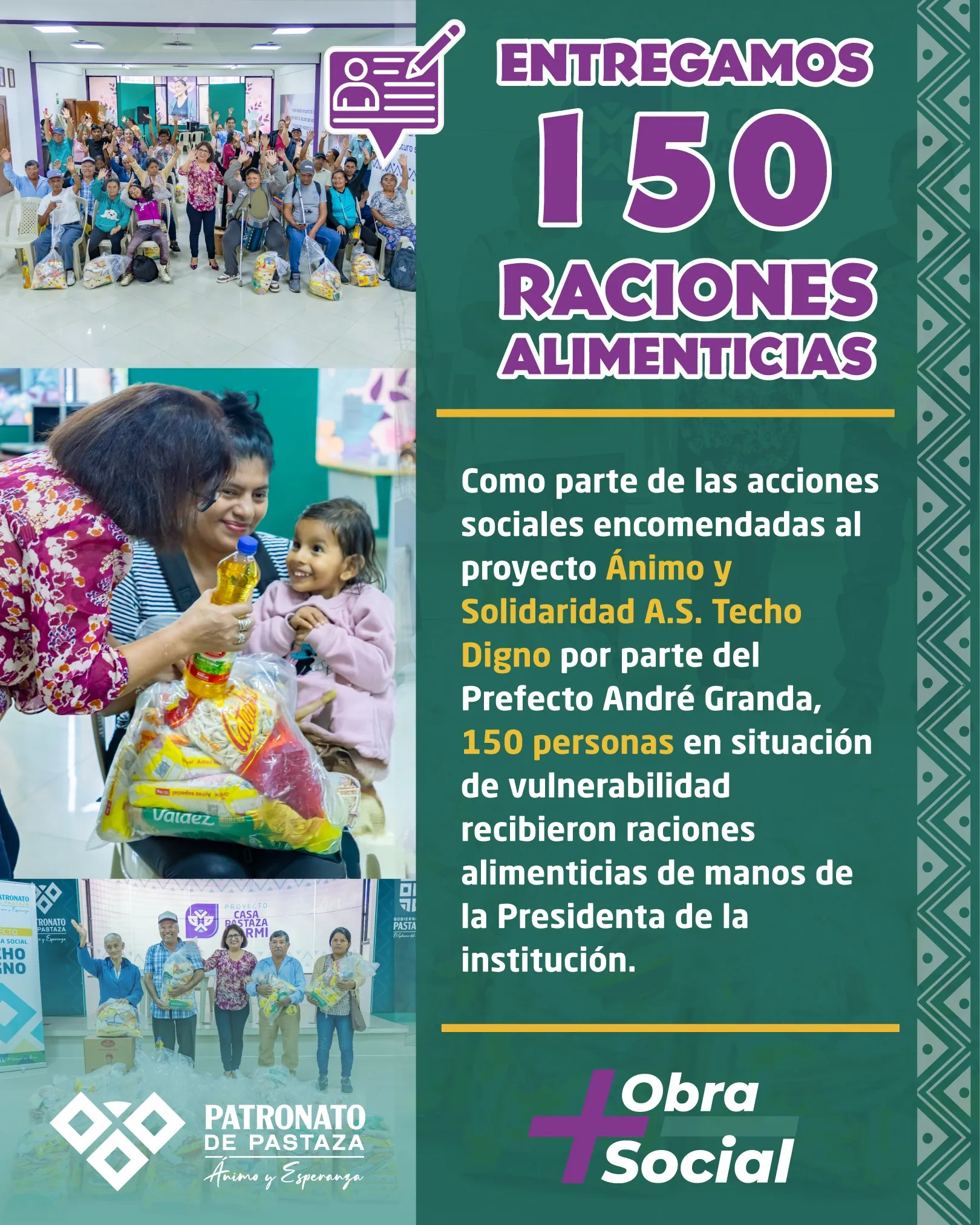Lee más sobre el artículo MÁS OBRA SOCIAL: Entregamos 150 raciones alimenticias.
