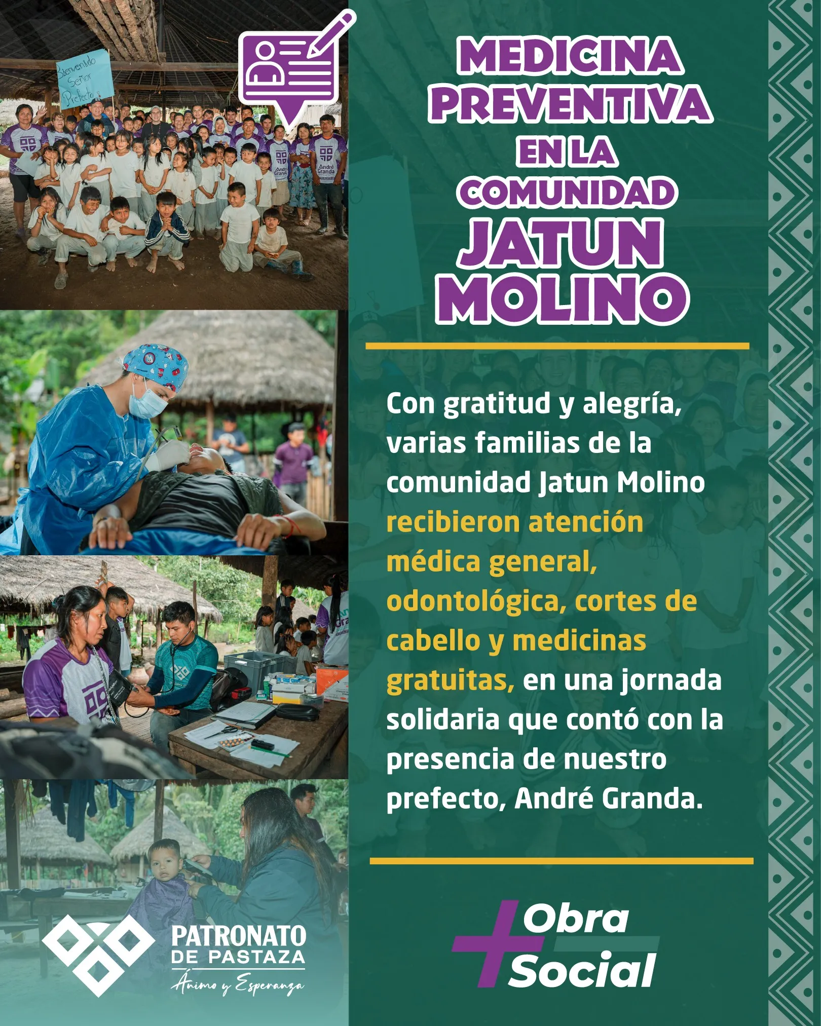 Lee más sobre el artículo MEDICINA PREVENTIVA EN LA COMUNIDAD JATU MOLINO.
