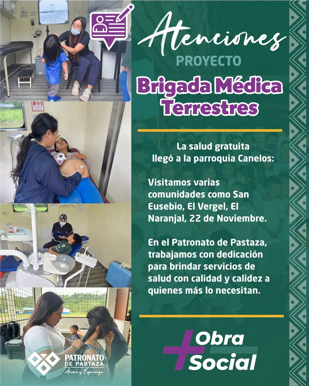 Lee más sobre el artículo Nuestras #BrigadasMédicasTerrestres llevaron esperanza y atención gratuita a comunidades de la Parroquia Canelos.