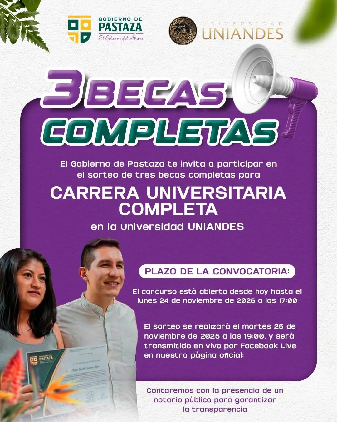 Lee más sobre el artículo ¡3 becas para mujeres de Pastaza!
