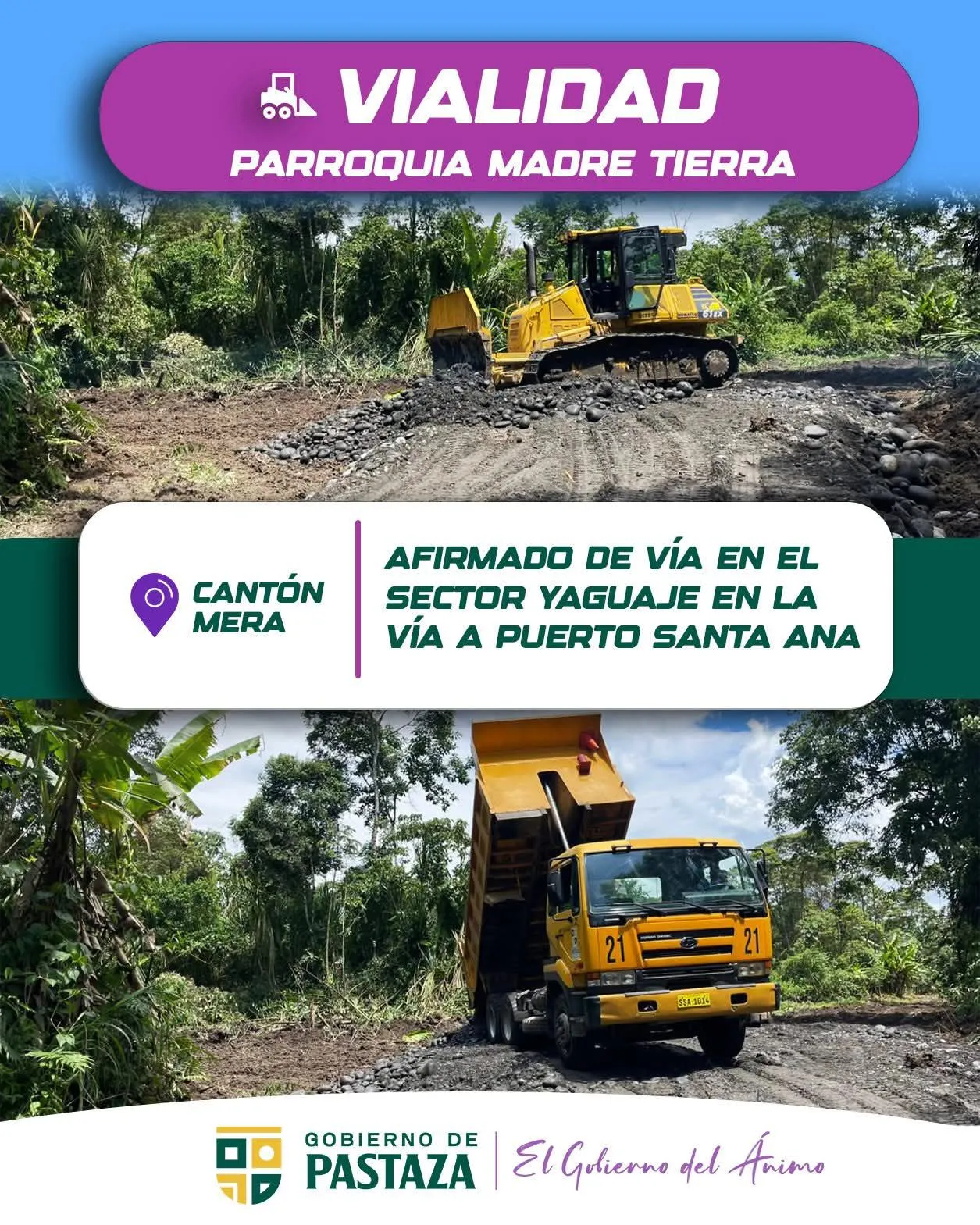 Lee más sobre el artículo ¡Afirmado de vía en el sector Yaguaje!