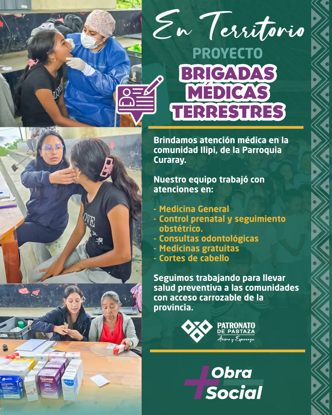 Lee más sobre el artículo Llegamos a la comunidad Ilipi, en la Parroquia Curaray, con las Brigadas Médicas Terrestres!