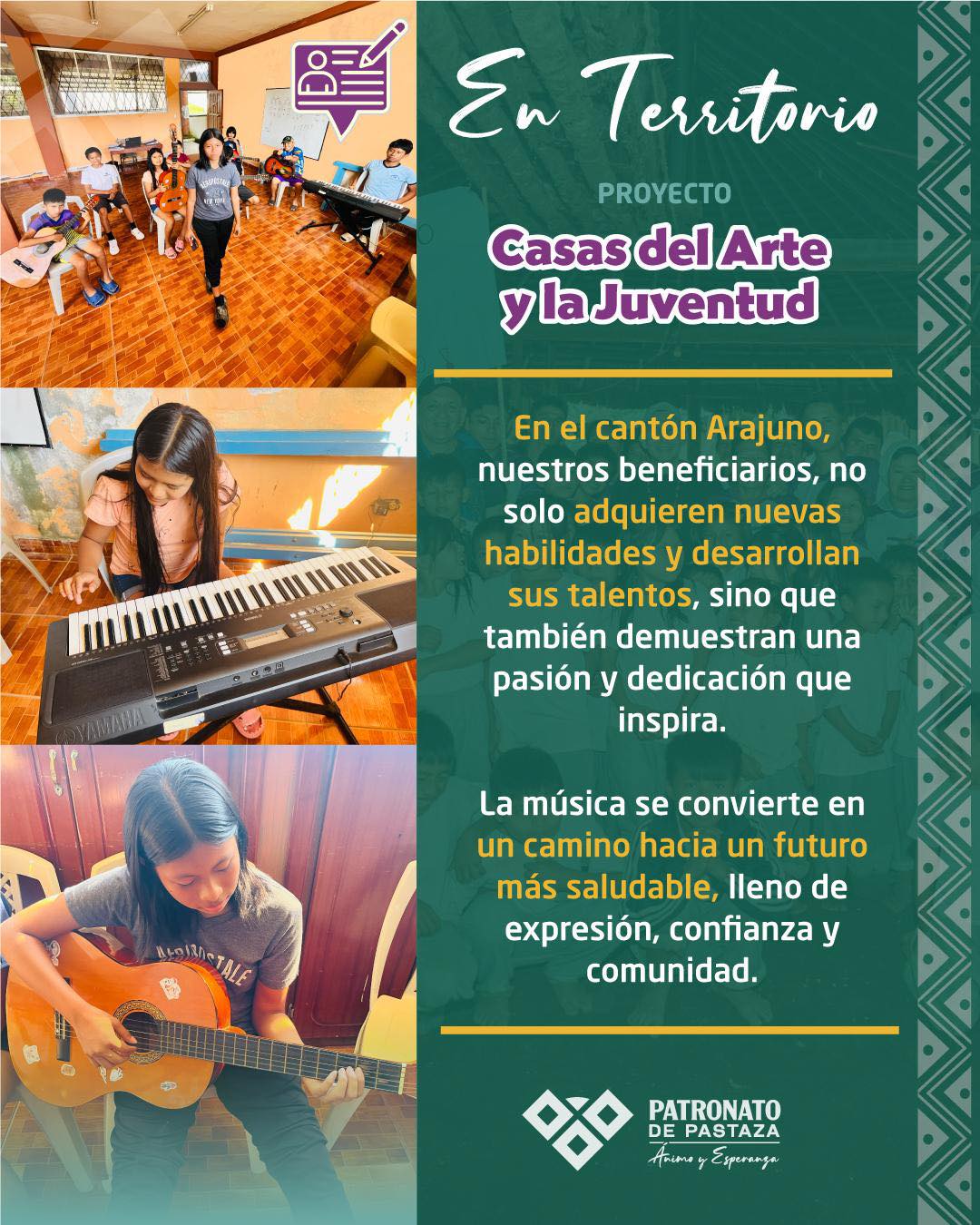 Lee más sobre el artículo ¡EN TERRITORIO! Proyecto Casas del Arte y la Juventud