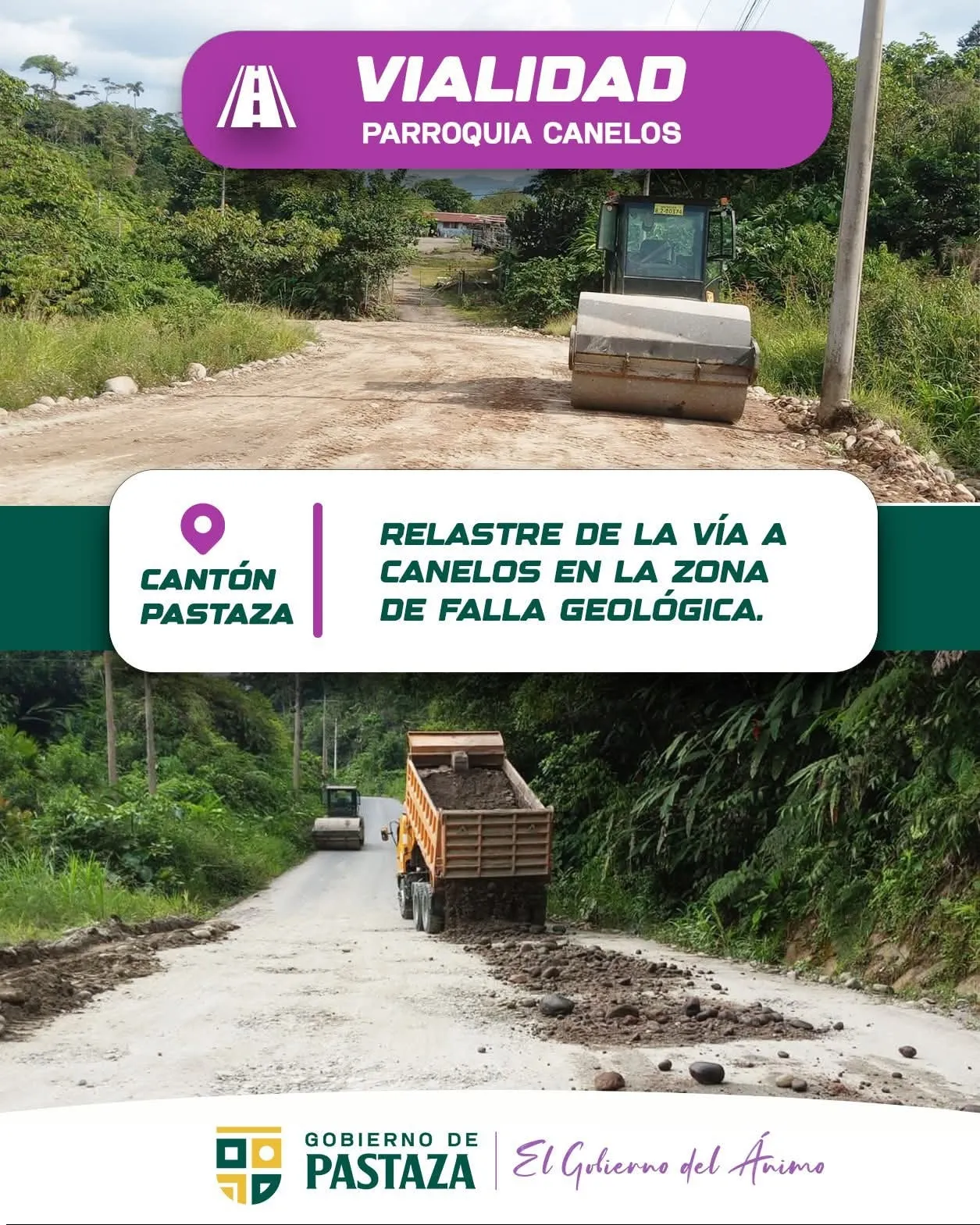 Lee más sobre el artículo ¡Relastre de la vía a la parroquia Canelos!